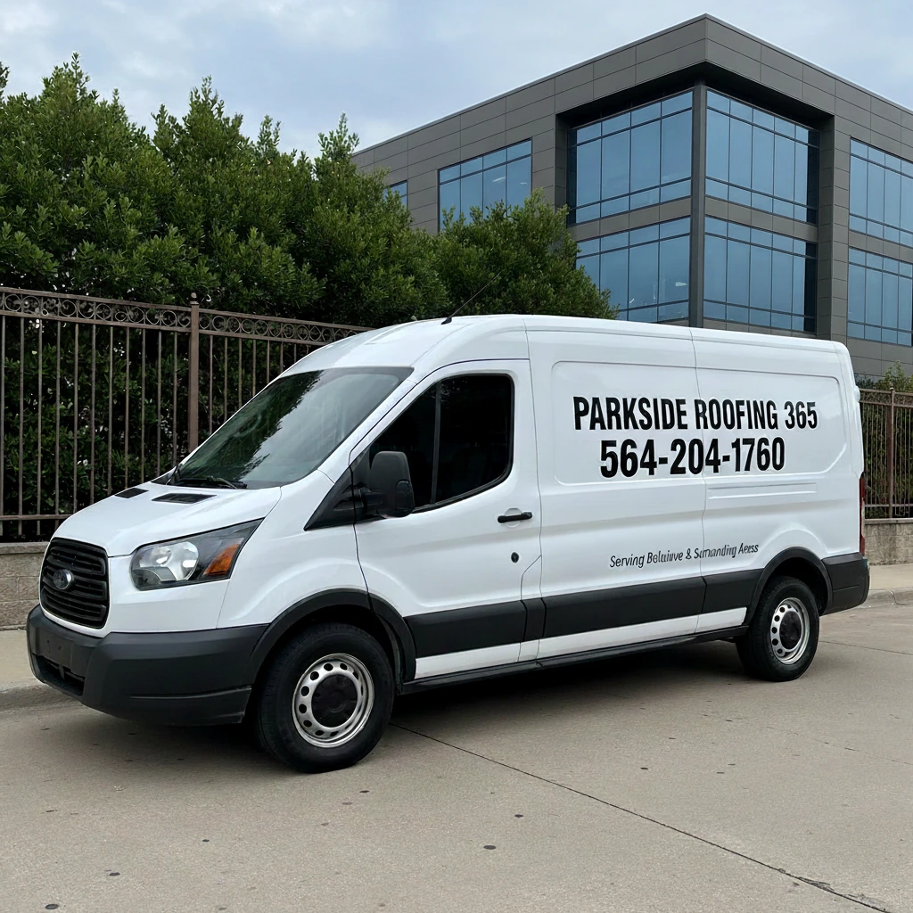 Parkside Roofing 365 service vehicle ready for Bellevue roofing projects
